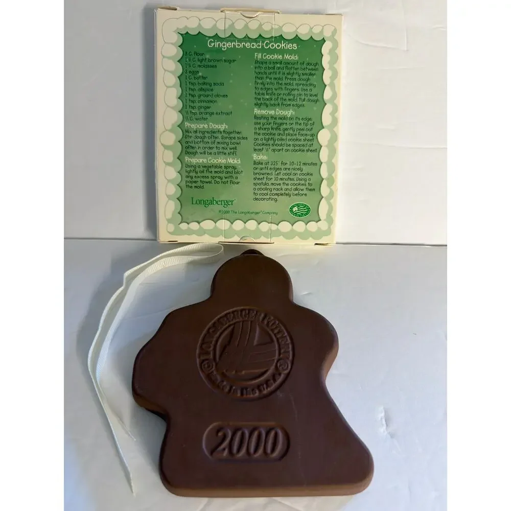 Longaberger Basket Pottery Roger 2000 Gingerbread Cookie Mold Ornament Christmas